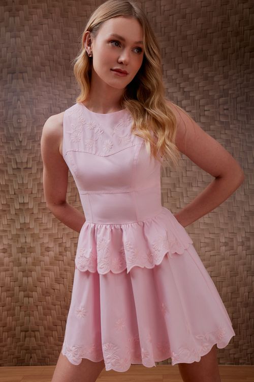 Vestido Cotton Bordado Garden