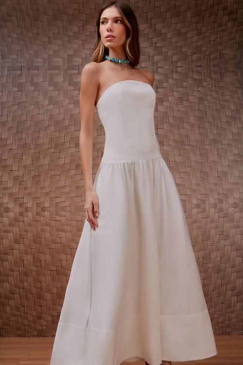 Vestido Cotton Decote Lua