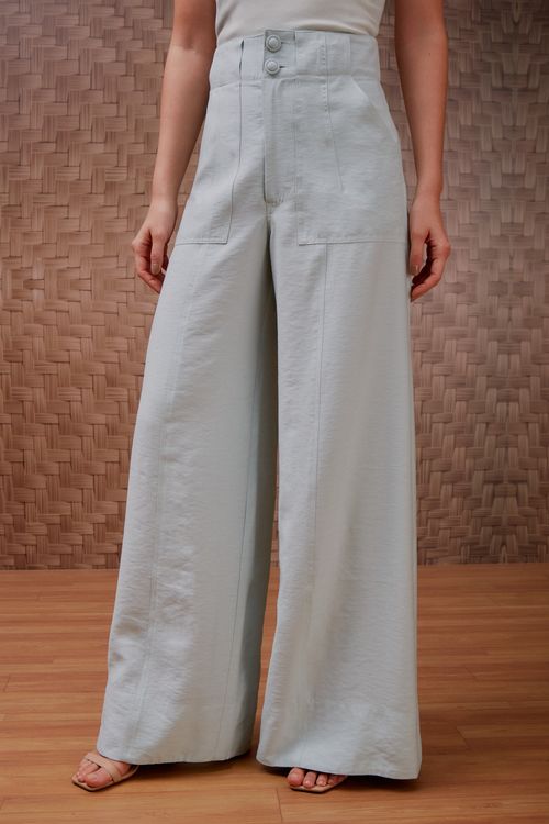 Calça Visco Trench Recorte Bolso