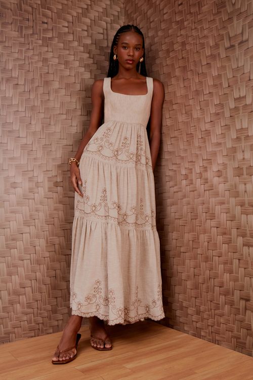 Vestido Flush Bordado Arabesco