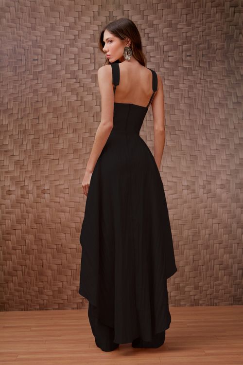 Macacão Rayon Slub Volant