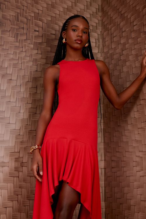 Vestido Canelado Georgia Pontas