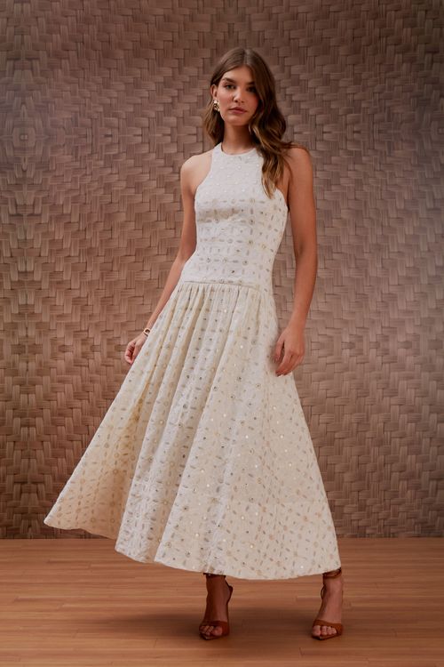 VESTIDO BORDADO JÓIAS CAVA AMERICANA