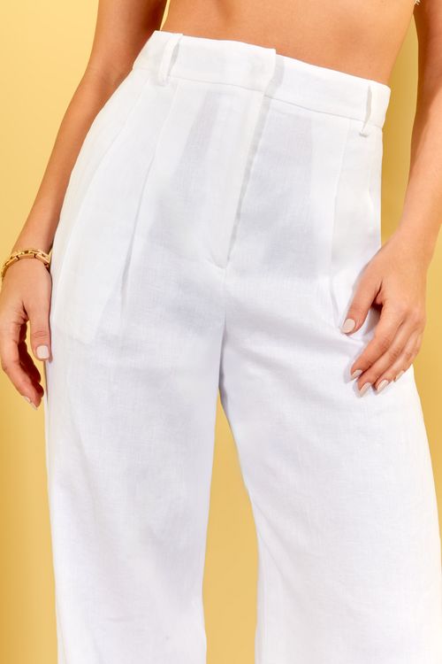 CALÇA LINHO PREGAS