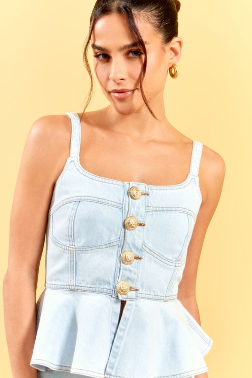 BLUSA JEANS BASQUE LION