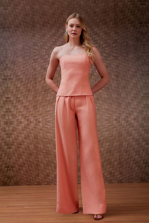 Conjunto Visco Trench Calça Pregas