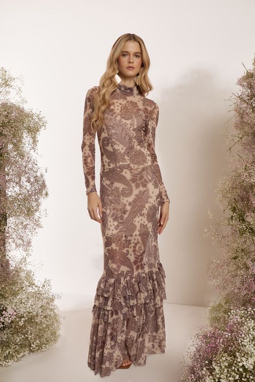 VESTIDO TULE CASHMERE BABADOS